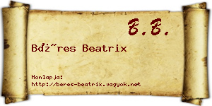 Béres Beatrix névjegykártya